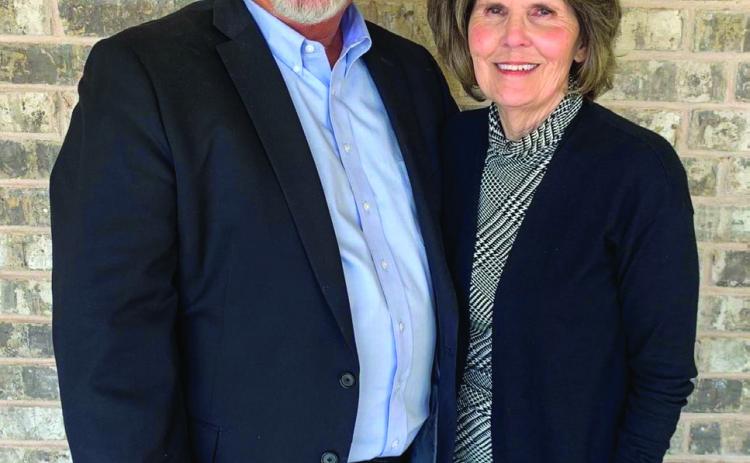Pastor Al and Carol Mixon pause after his last Sunday service at Dodson Church of the Nazarene. Courtesy Photo