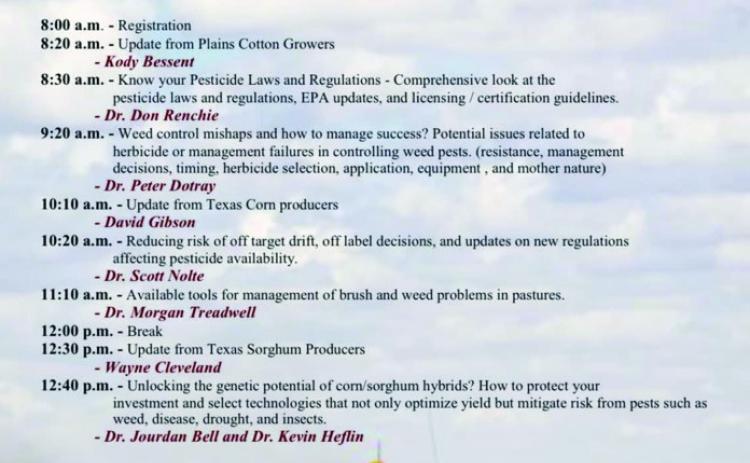 Collingsworth County Extension slates crop seminar