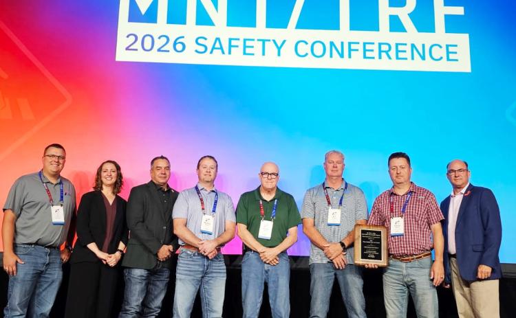Childress TxDOT personnel attending the safety conference included (starting fourth from the left) Matthew Hebstritt, Director of Operations; Darwin Lankford, District Engineer; Bill Thompson, Transportation Specialist; and Steven Ferguson, Maintenance Administrator. TXDOT PHOTO