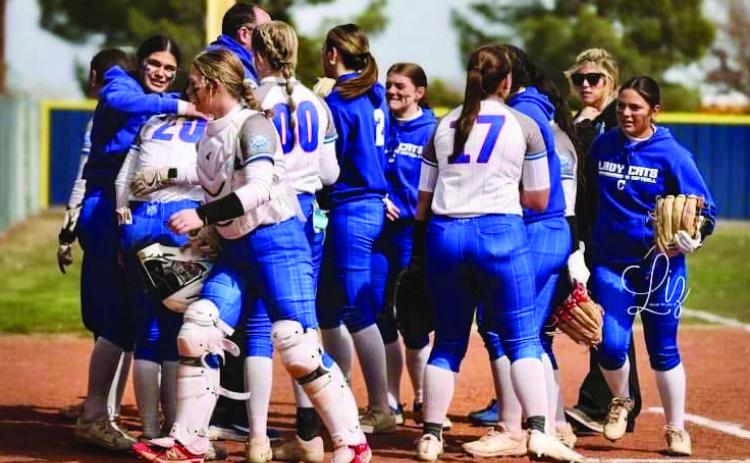 The Childress Lady Cats pull a 14-0 shutout over the West Texas Lady Comanches Tuesday, March 11 in Childress. Courtesy Photo