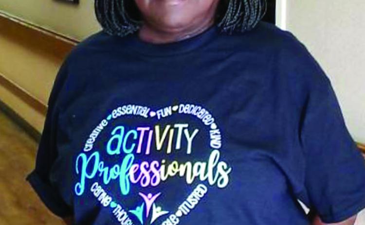 Childress Healthcare Center’s Donna Brown recently celebrated 26 years as a Certified Activity Director. Originally, Brown served as a dishwasher at the center, which was then Beverly Enterprises, in 1987. Brown said she was asked to be activity director after a corporate office representative saw her handwriting. “Thank you to Beverly Enterprise for sending me to Amarillo College and to Senior Living Properties for allowing me to take care of our residents,” she said. Courtesy Photo