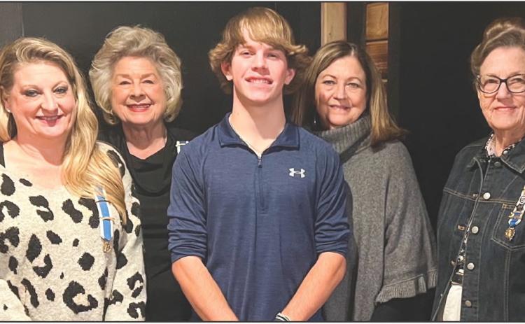 Wellington High School senior Caleb Weinette receives recognition as the LaPaisana Chapter Daughters of the American Revolution 2022-2023 Good Citizen. From left: Rhonda Colson, Czrena Watts, Vada Wood, Weinette, Margret Wood, Sharon Starkey, Kimberlie Parker. Courtesy Photos