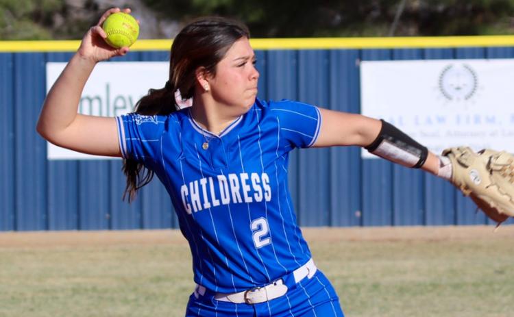 Childress’ Journey Prince aids the Lady Cats in a 23-2 win over Quanah Friday, March 6 in Childress. Childress High School Yearbook
