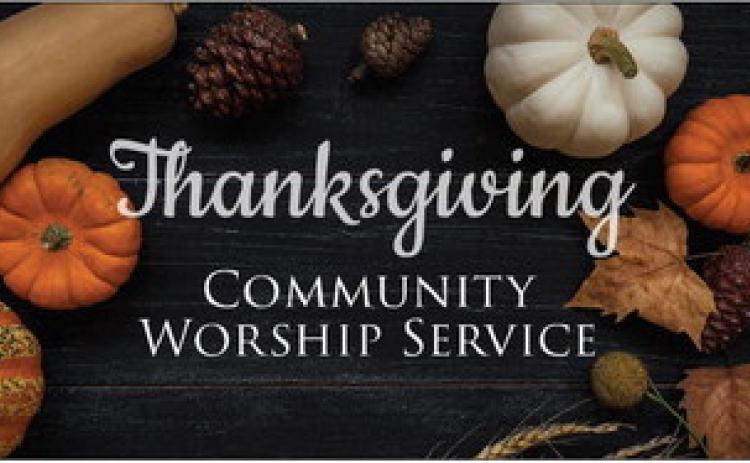 The Collingsworth County Ministerial Alliance invites citizens of the area to gather for the annual Thanksgiving Community Worship Service at 6 p.m. Sunday, Nov. 20 at the First United Methodist Church, 901 Bowie St. Calvary Baptist Church Minister Noah Downing will serve as the guest speaker. Participants are encouraged to bring canned food for the local food pantry. Additionally, an offering will be taken to replenish the Collingsworth County Ministerial Alliance’s bank account. Courtesy Graphic