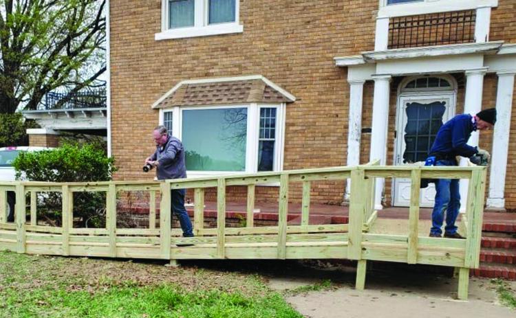The Memphis Lions Club participates in the Texas Ramp Project, a program which builds wheelchair ramps for low-income disabled and elderly individuals, Saturday, March 23. Currently serving 130 Texas counties, the Texas Ramp Project, a nonprofit organization, completes over 2,400 projects each year. Courtesy Photo