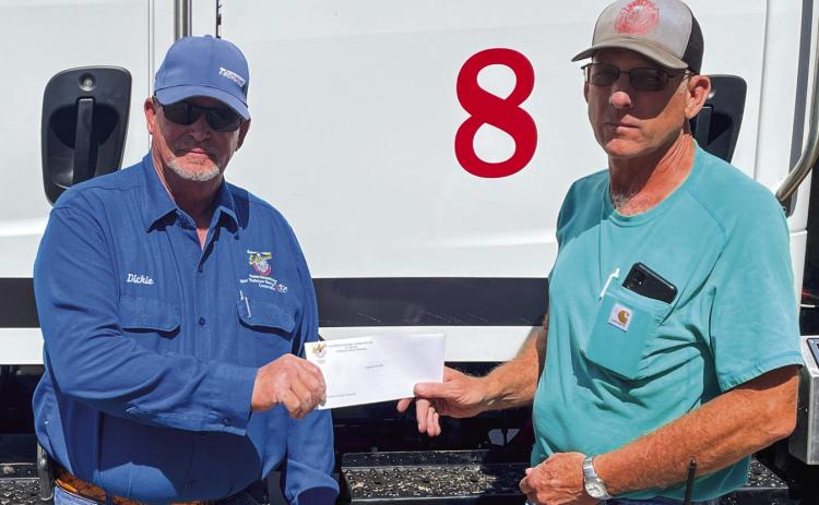 Lighthouse Electric, partnered with Golden Spread Electric, makes donation to Hedley VFD