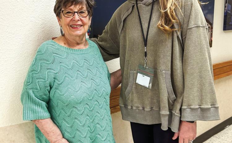 Modern Home Club President Soundra Christy thanks Childress Regional Medical Center Chief Financial Officer Emilee Stratton for serving as the club’s guest speaker Thursday, Oct. 17 at the Childress County Heritage Museum. Courtesy Photo