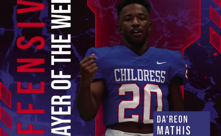 Courtesy Graphics Bobcat senior running back Dareon Mathis is the Iris Energy Offensive Player of the Week. Mathis rushed for 59 yards on 18 carries against the Bushland Falcons last Friday, Sept. 9.