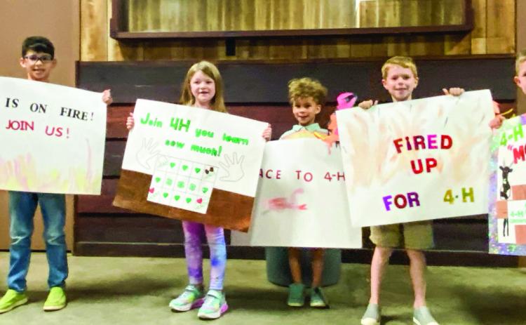 Clover Bud Promote 4-H poster contest winners and participants include, from left, Caleb Sanford; Bentley Sanford; Hannah Parker, third place; Jack Sanford; Rhett Schaefer, second place; Kage Whitaker, first place. Photos Courtesy of Childress County 4-H