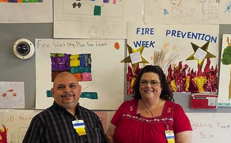 Childress Elementary fire prevention posters displayed in United,Walmart