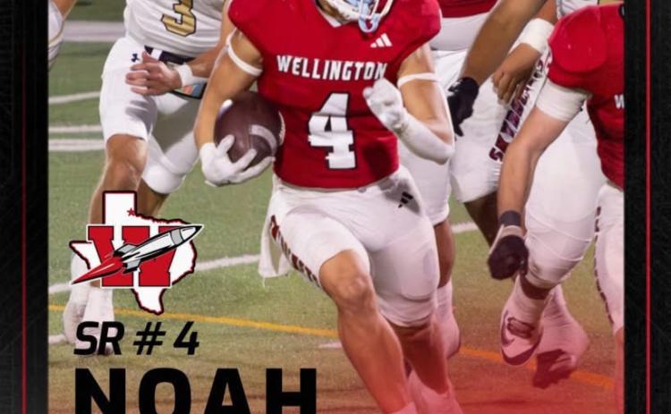 Wellington High School senior Noah Cantu was recently selected to the 2025-2026 Texas High School Coaches Association Academic All-State Football First Team. To be selected, students must be an athlete, student trainer or manager in good standing with the team; of good moral character; a senior; and have an overall grade point average of 92 or above. Wellington High School