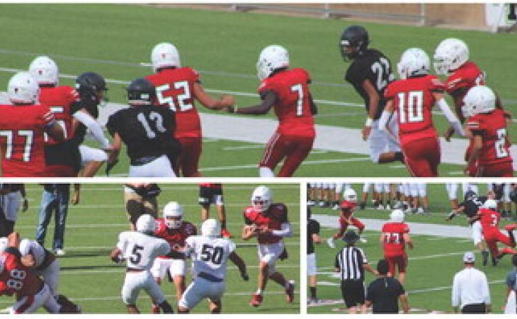 Junior varsity and varsity Wellington Skyrocket football teams travel to Happy State Bank Stadium in Canyon on Thursday, Aug. 17 to scrimmage the Muleshoe Mules. Today, Wellington hosts the Frederick Bombers to open the 2023 season at 7 p.m. at Powell Field at Skyrocket Stadium in Wellington. The Red River Sun/Shauna Salinas