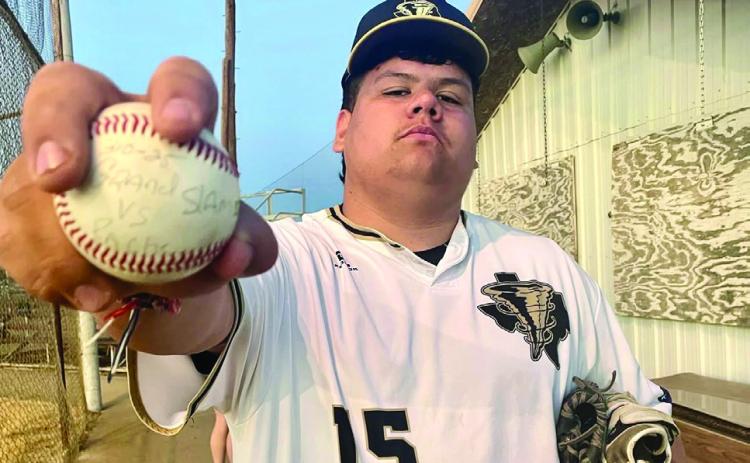 Memphis’ Eli Martin hits a grand slam to center field, scoring four runs against the Panhandle Christian Home Educators Association Warriors during a 17-16 final Monday, March 10 in Memphis. Memphis ISD