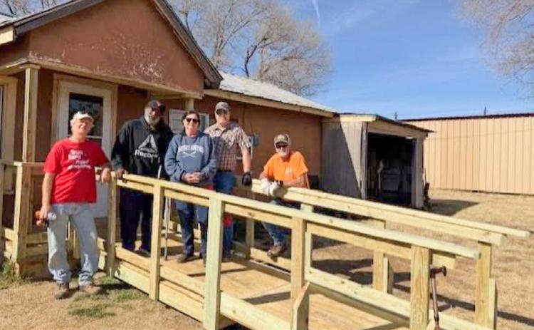 On Saturday, Feb. 7 in Wellington, five volunteers from Beautiful Savior Lutheran Church of Amarillo, along with Wellington Lions Club members, built a 32’ ramp for a client. Texas Ramp Project – Panhandle Area