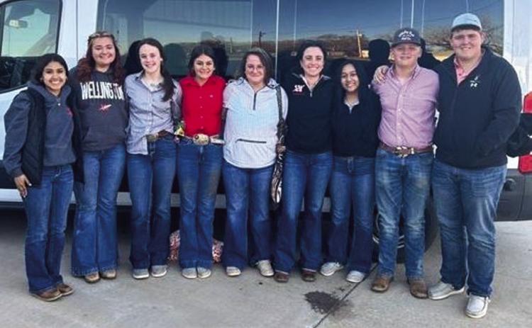 Wellington FFA Land and Cotton Judging teams compete at the Sweetwater Invitational Career and Leadership Development Events (CDEs) Thursday, April 6. From left: Lisette Vela, Jacy Lampe, Kenady Skelton, Heather Peters, Brecklyn Powell, Summer Owens, Jossaline Cervantes, Trenton Wright and Hunter Stark.