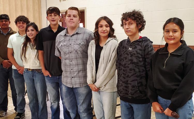 The Memphis Lions Club recently welcomes the Memphis High School Future Farmers of America (FFA) Greenhand Chapter Conducting team. Presenting the opening ceremony for the Lions, the team competed at the Area 1 Leadership Development Events (LDEs) Saturday, Nov. 22 at West Texas A&amp;M University in Canyon. Memphis Lions Club