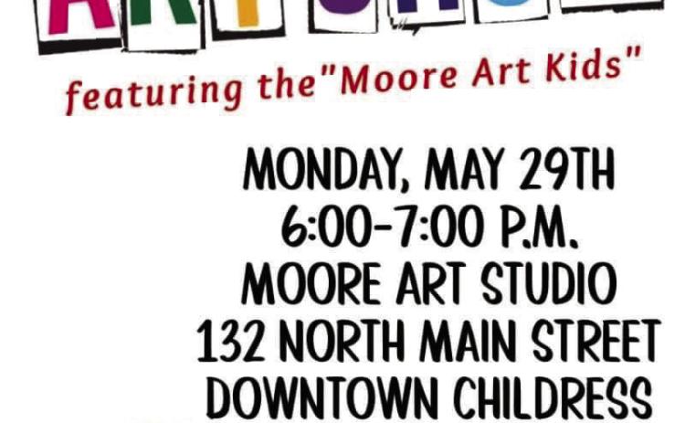 The annual Moore Art Studio Student Art Show is scheduled for 6-7 p.m. Monday, May 29 at Moore Art Studio, 132 N. Main St. Graphic Courtesy of Moore Art Studio