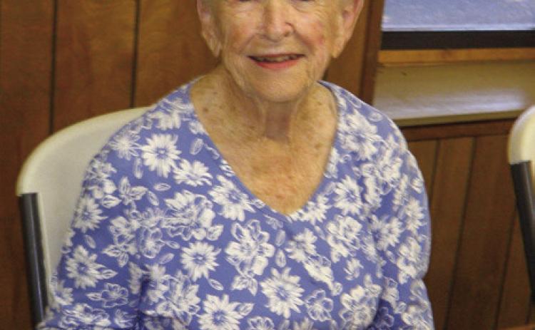 Anne Fromm, 94, was the “birthday girl” at the recent Childress Senior Citizens Center luncheon. With an enthusiastic “Happy Birthday” sung to her, Fromm, who regularly dines at the weekly luncheon, had a choice of birthday cakes – all chocolate – as well as cobblers and pudding to satisfy her sweet tooth. Photos by Grace Holman