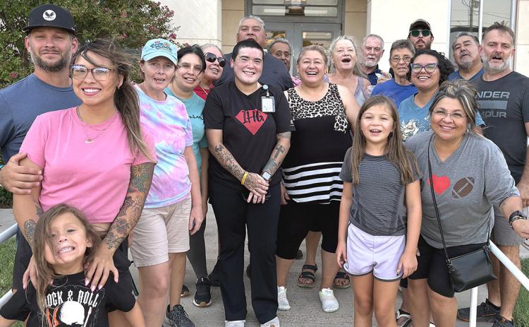 Community members gathered at the Childress County Courthouse recently to pray for the roots of home. INTREPID PHOTO / AARON RAMOS