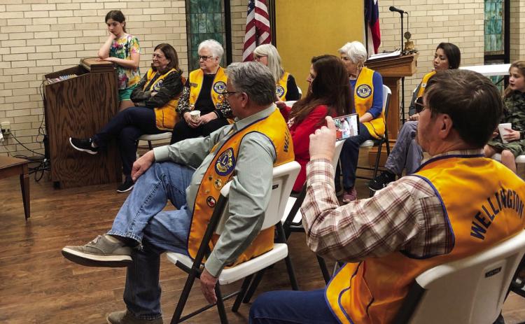 Wellington Lions Club Sweetheart Summer Owens performs for the Wellington Lions Club and guests at the Monday, Jan. 16 meeting. All by memory, the pieces she played included “Rondo Alla Turca,” “Fountain in the Rain,” “Chopsticks” and “Malagueña.” Youth present at the meeting joined the Lions and guests for Owens’ performance. The Red River Sun/Bev Odom