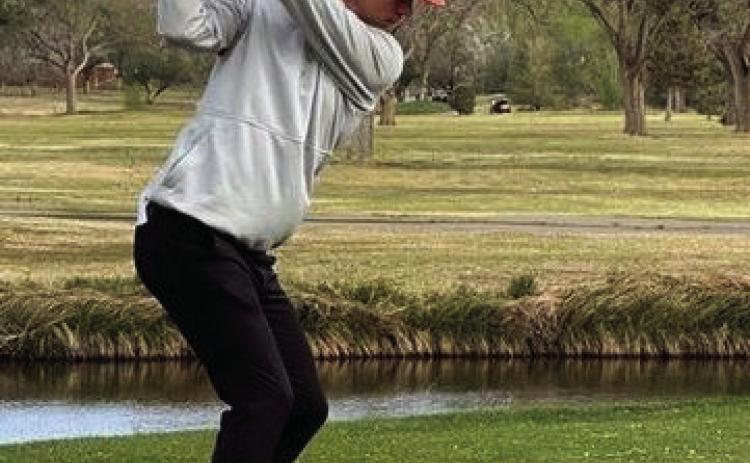 Skyrocket senior Caleb Weinette concludes a stellar golf career at the Region 1-AA Golf Tournament Thursday, April 20 at Palo Duro Creek in Canyon. Weinette placed as 10th individual out of 94 competitors, just narrowly missing a ticket to state. He remains in the record books as the first Skyrocket from Wellington High School to advance to state as an individual, occurring his junior year. Courtesy Photo