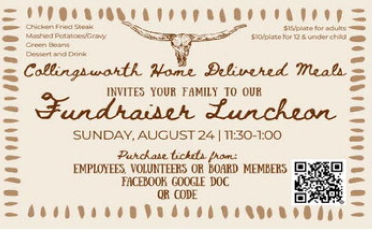 Collingsworth County Home Delivered Meals plans family fundraiser