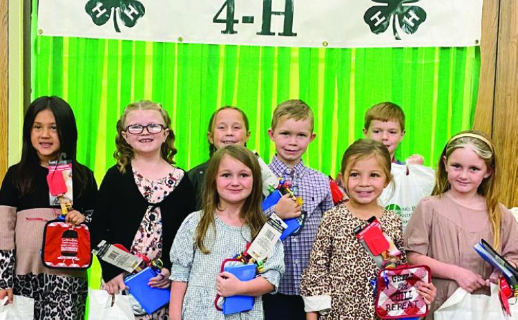 Back row, from left: Addilynn Garcia, Hannah Parker, Henleigh Foster, Kage Whitaker, Rhett Schaefer. Front row, from left: Lilly Wyatt, Anastasia Galvan, Iris Wyatt. Photos Courtesy of Childress County 4-H