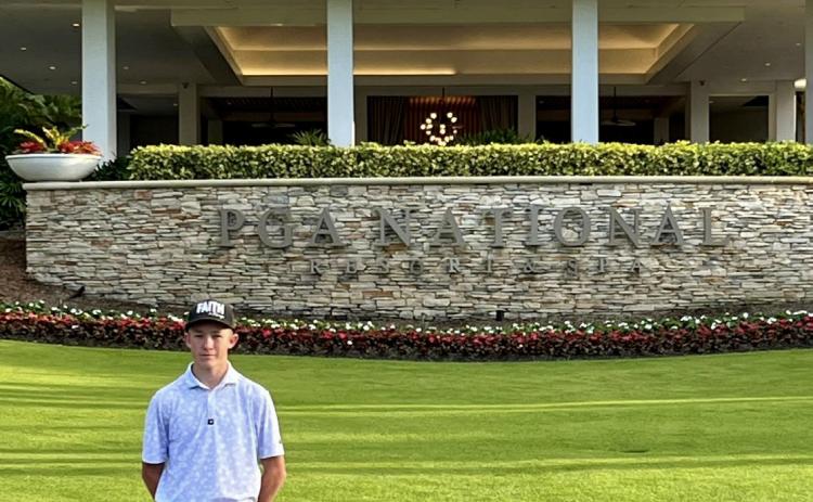 Childress Junior High School eighth-grader Tripp Hunter competes in The Junior Tour Powered by Under Armor for the Western Oklahoma Region, finishing second and qualifying to play in the National Championship at Fazio Course at PGA National Resort in Palm Beach Gardens, Fla. Competing in the 15-18-year-old division as a 14 year old, Hunter placed 37th out of 64 players at the National Championship competition. Childress Junior High School