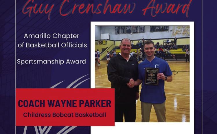 Childress’Coach Parker receives Guy Crenshaw Award