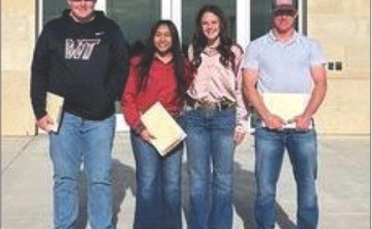 In front of the Agricultural Marketing Service Cotton Classification Complex in Lubbock, the Wellington FFA Cotton Judging team gathers Saturday, April 22 following the contest on the campus of Texas Tech University. From left, Hunter Stark, Jossaline Moreno, Kenady Skelton, Barret Phillips. Courtesy Photo