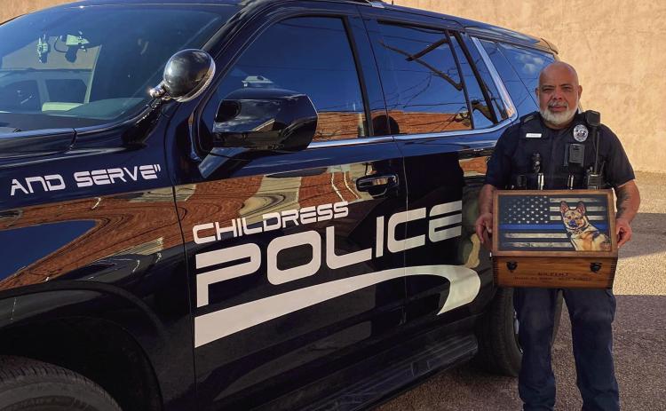 Officer Rodriguez presented memory box in honor of K-9 Edo