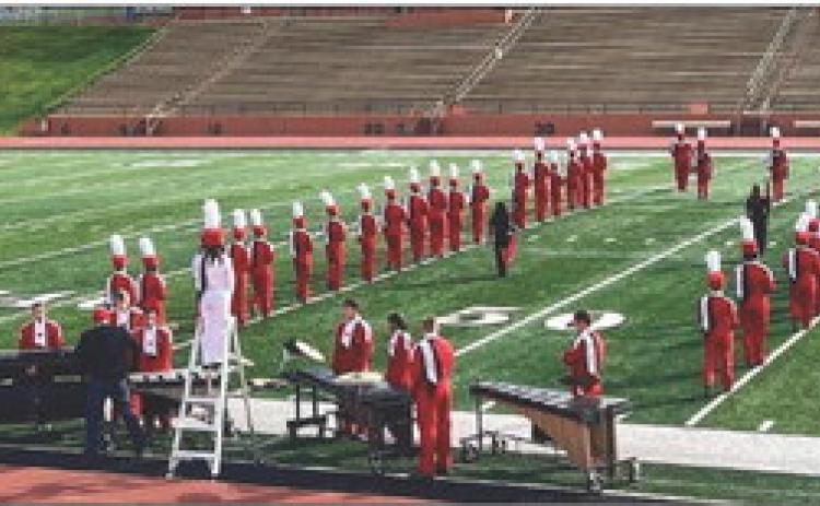 Under the direction of Justin Mixon, Harley Warrick and Drum Major Angela Molina, the Rocket Regiment earns a Division 2 Rating (Excellent) at the UIL Region 1 Marching Contest at 10:30 a.m. Saturday, Oct. 15 at Dick Bivins Stadium in Amarillo. Courtesy Photo