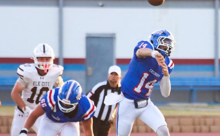 Childress quarterback Koen Galligan, #14, was named one of Press Pass Sports’ top performers. CHILDRESS HIGH SCHOOL YEARBOOK