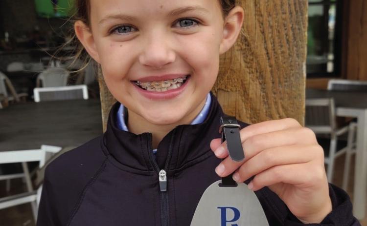 Wellington Elementary School fourth-grader Berkeley Ward captures the 2023 Ryan Palmer Classic Prep Division Girls 9-10 Championship Wednesday, June 14 at Tascosa Country Club in Amarillo. Ward’s fourth competition of the summer, the event is in partnership with the North Texas Junior Professional Golf Association. Her first time to play with sand on every hole, Ward stayed focused. She is the daughter of Brandon and Carly Ward. The Red River Sun/Bev Odom