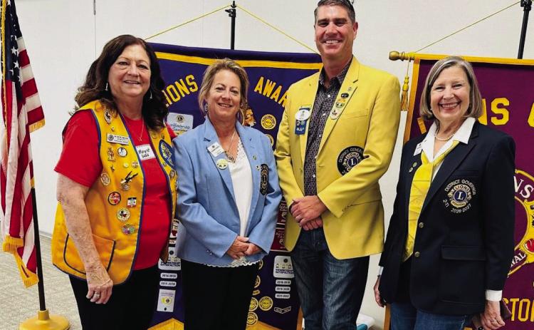Wellington Boss Lion Margret Wood welcomes the Lions District 2-T1 officers to the Fall Meeting Saturday, Oct. 26 at the Bura Handley Community Center. From left: Wood; First Vice District Governor Deanna Porter, of Canyon; District Governor Chris Rogers, of Lake Tanglewood; and Second Vice District Governor Alexa Maples, of Dumas. Photos Courtesy of Wellington Lions Club