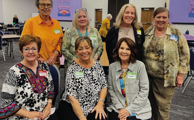 Retired educators represent the Eastern Panhandle at the recent Texas Retired Teachers Association (TRTA) District 16 Fall Conference. Front row, from left, Katrece Hale, Sarah Haseloff, Nancy Henard. Back row, from left: Lila Hoobler, Newetta Carroll, Lisa Ellis, Phyllis Floyd. Not pictured: Debbie and John Scott. Courtesy Photo