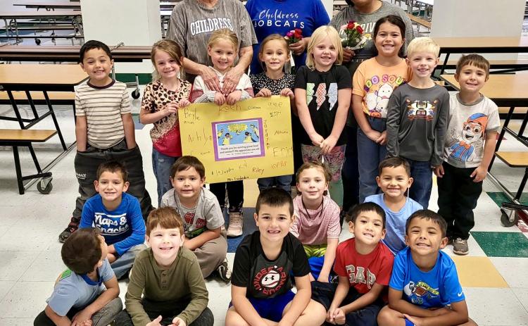 Childress Elementary School students, including those from Katheryn Escobedo’s class, celebrate School Lunch Hero Day, thanking the cafeteria staff Friday, May 1. CHILDRESS ELEMENTARY SCHOOL