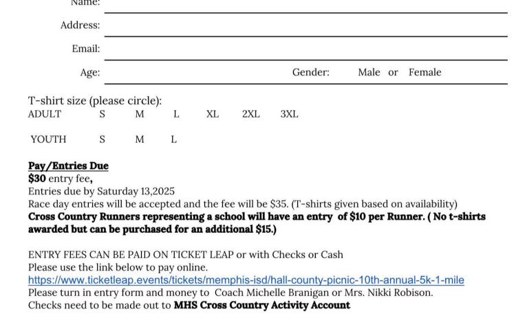 10th Annual 5K to benefit  Memphis Cross Country Program