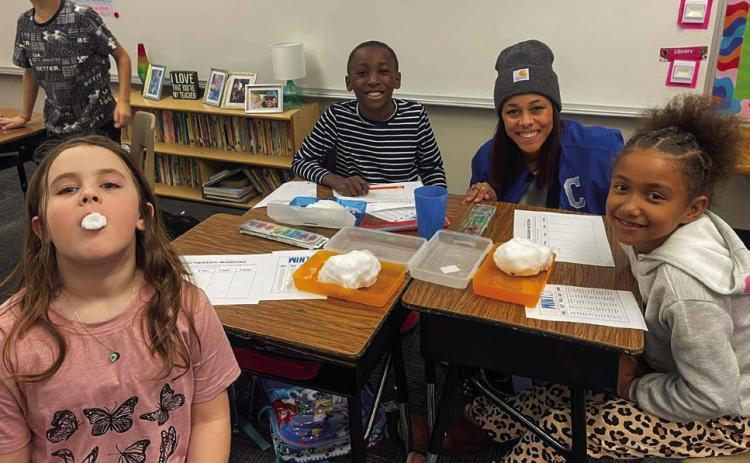 Elementary students ignite senses during snow day