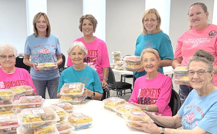 The Hearts United Give Support (HUGS) Board of Directors, including Nancy Harris, Marcy Sessions, Carolyn Keller, Donnie Carter, Norma Spillman, Lennie Statham, Sharon Starkey, and Whitney Wiebe, appreciate the overwhelming support of the Chicken Salad Box Lunch fundraiser on Friday, Oct. 9. The event raised almost $2,500 to help cancer patients living in Collingsworth County with treatment travel expenses. INTREPID PHOTO / BEV ODOM