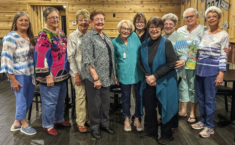 Modern Home Club members meet for the annual Dutch Treat Luncheon at Top Notch Texas BBQ Thursday, May 16. From left: Mary Ann Hickman, Rosemary Foster, Pat Boykin, Marianne Lynn, Pat Collins, Mary Ann Hall, Soundra Christy, Diane Clifton, Milli Spencer, Edie Johnson. Not pictured is Whitney Wyatt. Courtesy Photos