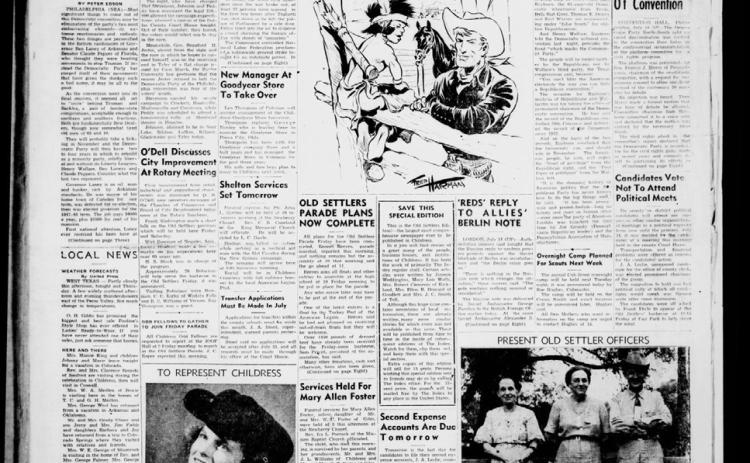 The Childress Index archives will soon be digitalized, thanks to the Texas Tech University Southwest Collection/ Special Collections Library. The Childress Index