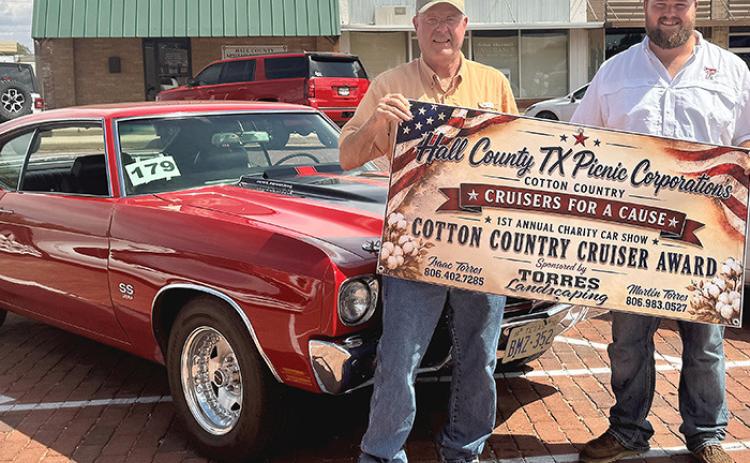 Leslie and Carson Lambert from Childress – overall winner for the Car Show. HALL CO. TX PICNIC ASSN.