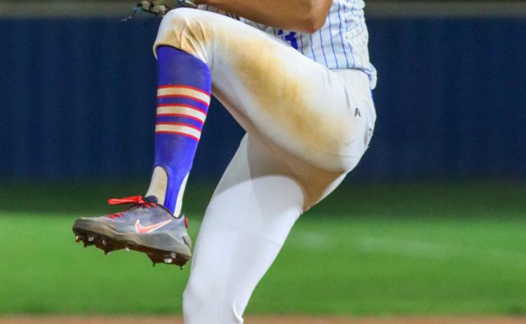 Childress’ Kade Maldonado pitches in relief against the Altus Bulldogs Tuesday, April 14 in Childress. CHILDRESS HIGH SCHOOL YEARBOOK