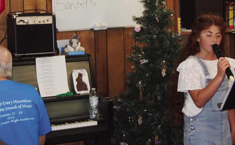 Monson Music Studio’s Bella Blu Sanders entertains at Childress Senior Citizens Center
