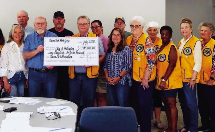 Ellison Park Working Group presents $445,000 check for park renovation
