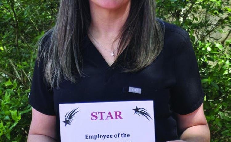 Kelli Killian, Registered Nurse/Chief Nursing Officer Assistant, accepts accolades for Collingsworth General Hospital’s STAR of the first quarter of 2025. Collingsworth General Hospital