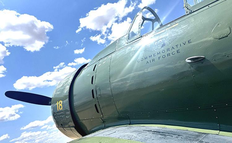 One of four Commemorative Air Force T6 planes to visit the Childress Airport last week. COURTESY PHOTO / CHILDRESS AIRPORT