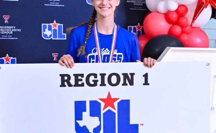 Childress’ Selah Smith punches her ticket to the upcoming state cross country championships, clocking a school-record time of 12:27.10 at the UIL Region 1 Cross Country Championships Monday, Oct. 20 at Mae Simmons Park in Lubbock. Courtesy Photo
