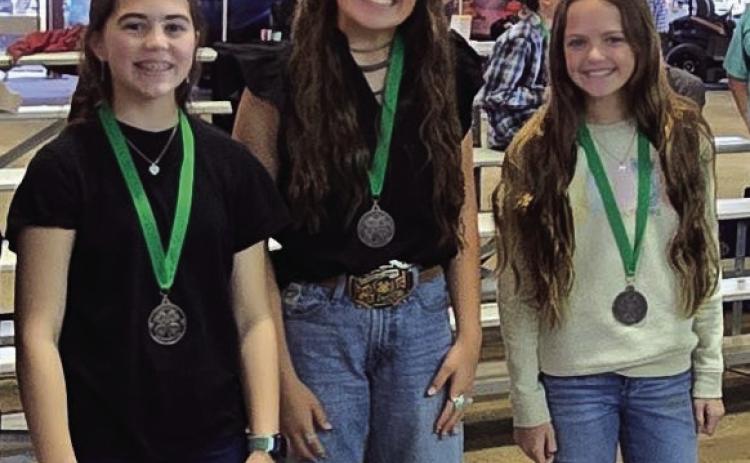 On Thursday, April 10, members of Collingsworth County 4-H traveled to Amarillo for the Working Ranch Cowboy Association (WRCA) Invitational Plant I.D. contest. For this event, all ages compete together, noted Texas A&amp;M AgriLife Extension Service of Collingsworth County Agriculture and Natural Resources Agent Kenny Patterson. The team of Quinn Roberson, left, Brylnn Kemp and Berkeley Ward earned second place. Additionally, Roberson received second-high individual. Collingsworth County AgriLife Extension